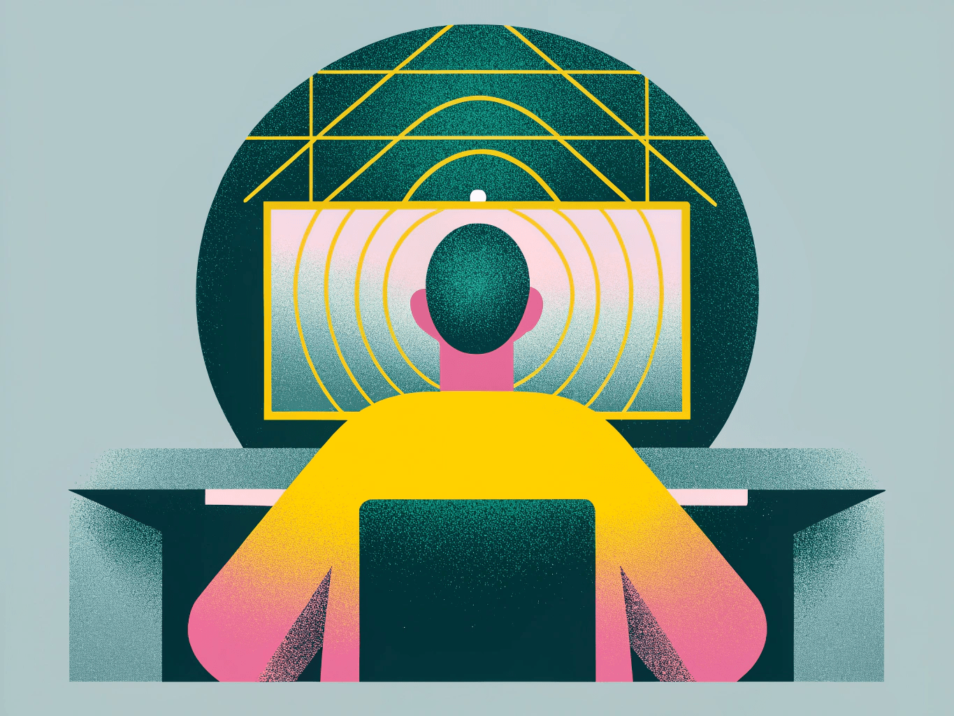 Programmer at a desk in a focused sprint-timer work block