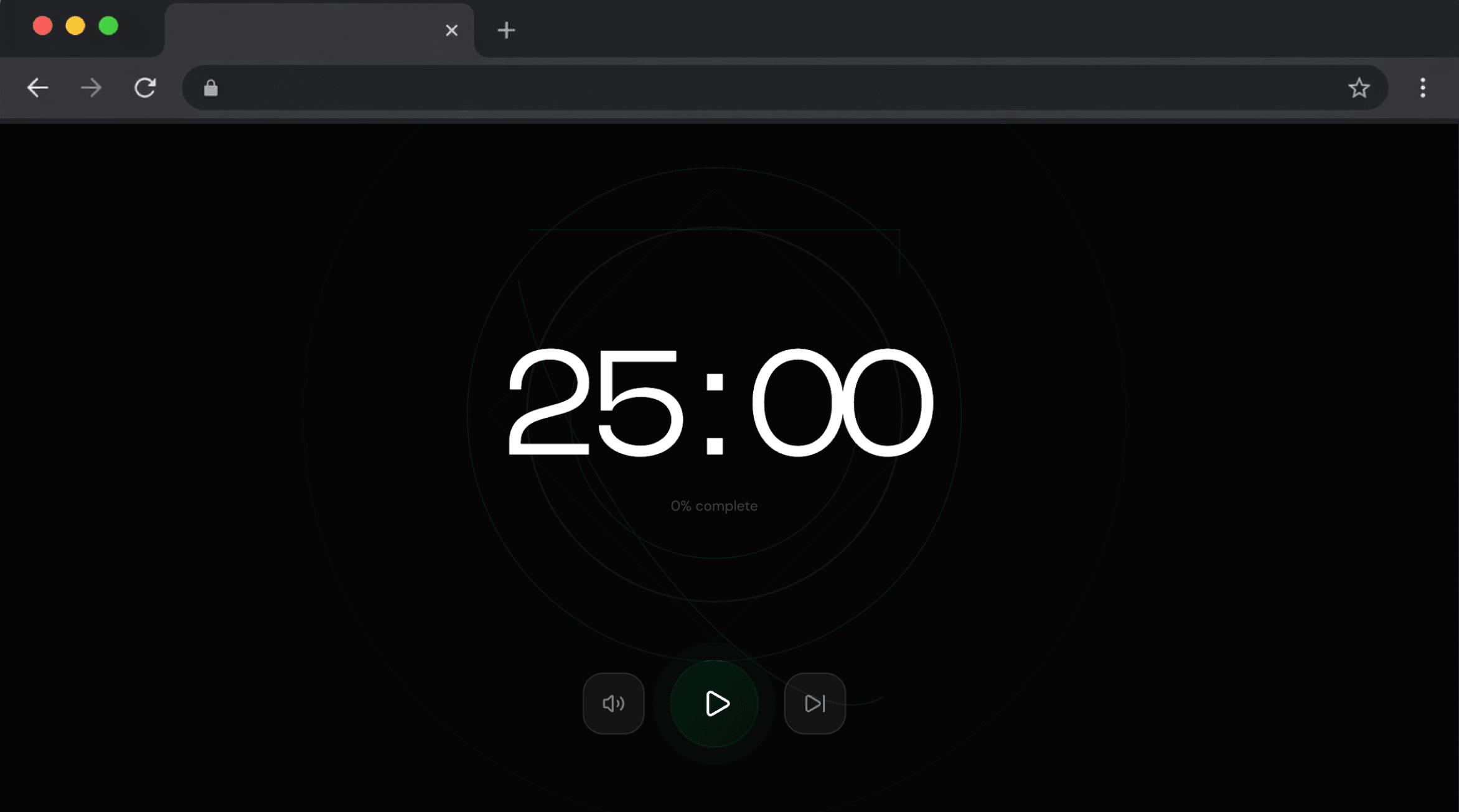 NEDIO focus sprint running with timer and task name visible in browser tab